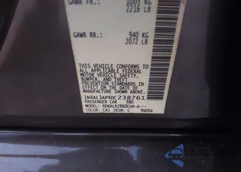 2013 Nissan Altima 2.5 S from USA, damaged, VIN 1N4AL3AP4DC238761